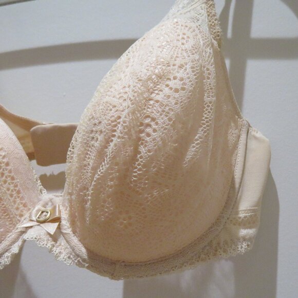 CHANTELLE Festivité Lace Plunge Bra in Nude Blush - Size 36DD - Picture 3 of 12